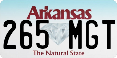 AR license plate 265MGT