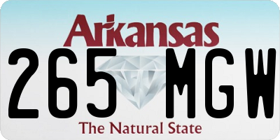 AR license plate 265MGW