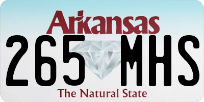 AR license plate 265MHS