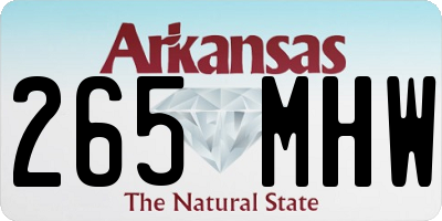 AR license plate 265MHW