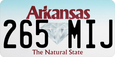 AR license plate 265MIJ