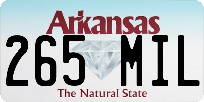 AR license plate 265MIL