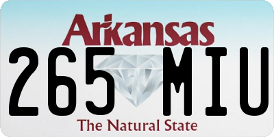 AR license plate 265MIU
