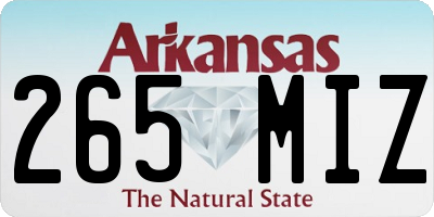 AR license plate 265MIZ