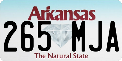 AR license plate 265MJA
