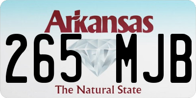AR license plate 265MJB