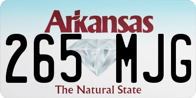 AR license plate 265MJG