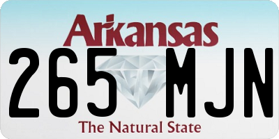 AR license plate 265MJN