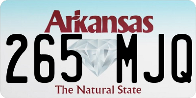 AR license plate 265MJQ
