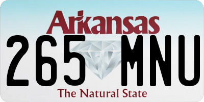 AR license plate 265MNU