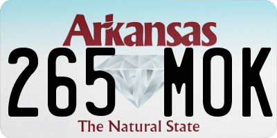 AR license plate 265MOK