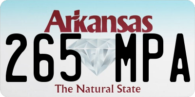 AR license plate 265MPA