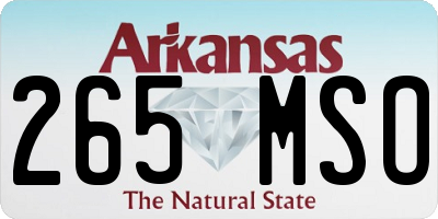 AR license plate 265MSO