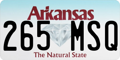 AR license plate 265MSQ
