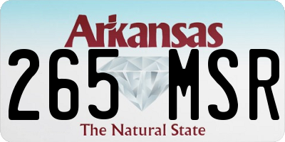 AR license plate 265MSR