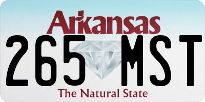 AR license plate 265MST