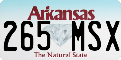 AR license plate 265MSX