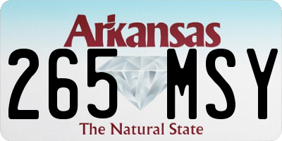 AR license plate 265MSY