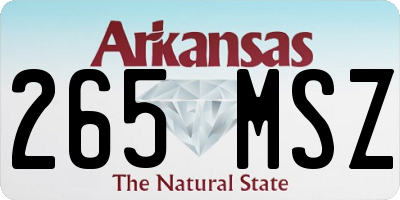 AR license plate 265MSZ