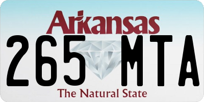 AR license plate 265MTA