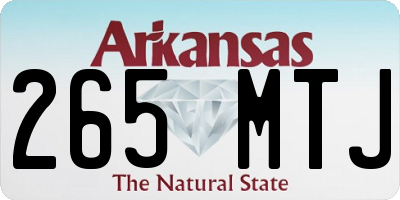AR license plate 265MTJ