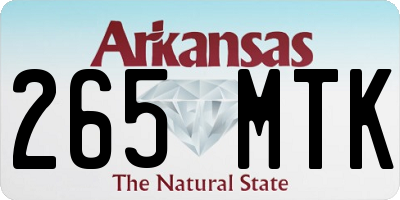 AR license plate 265MTK