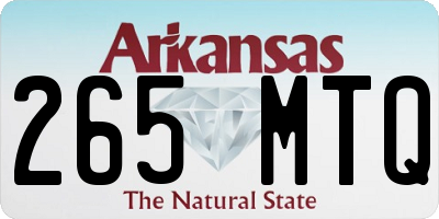 AR license plate 265MTQ