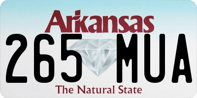 AR license plate 265MUA