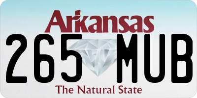AR license plate 265MUB