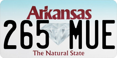 AR license plate 265MUE
