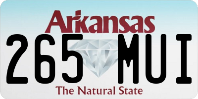 AR license plate 265MUI