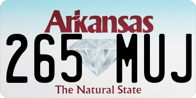 AR license plate 265MUJ