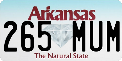AR license plate 265MUM