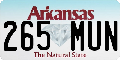 AR license plate 265MUN