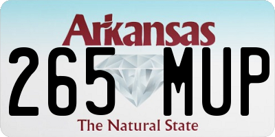 AR license plate 265MUP