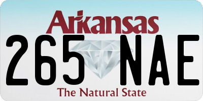 AR license plate 265NAE