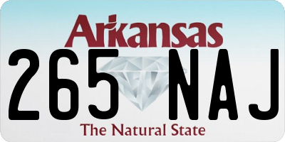 AR license plate 265NAJ