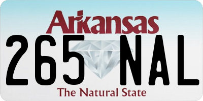 AR license plate 265NAL