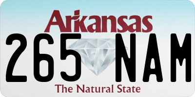 AR license plate 265NAM