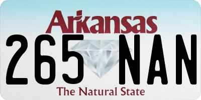 AR license plate 265NAN