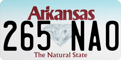 AR license plate 265NAO
