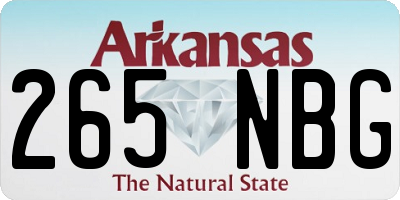 AR license plate 265NBG