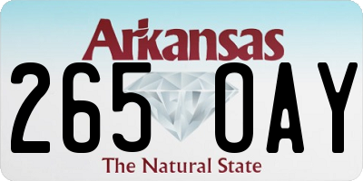 AR license plate 265OAY