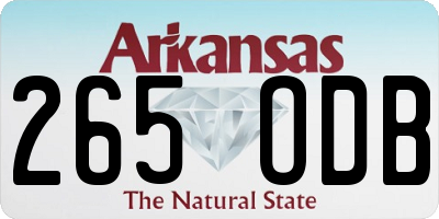 AR license plate 265ODB