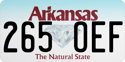 AR license plate 265OEF