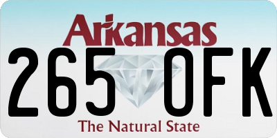 AR license plate 265OFK