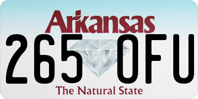 AR license plate 265OFU