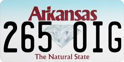 AR license plate 265OIG