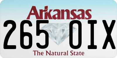 AR license plate 265OIX