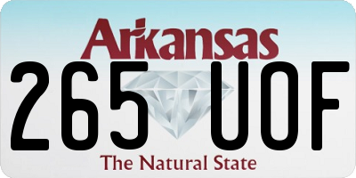 AR license plate 265UOF